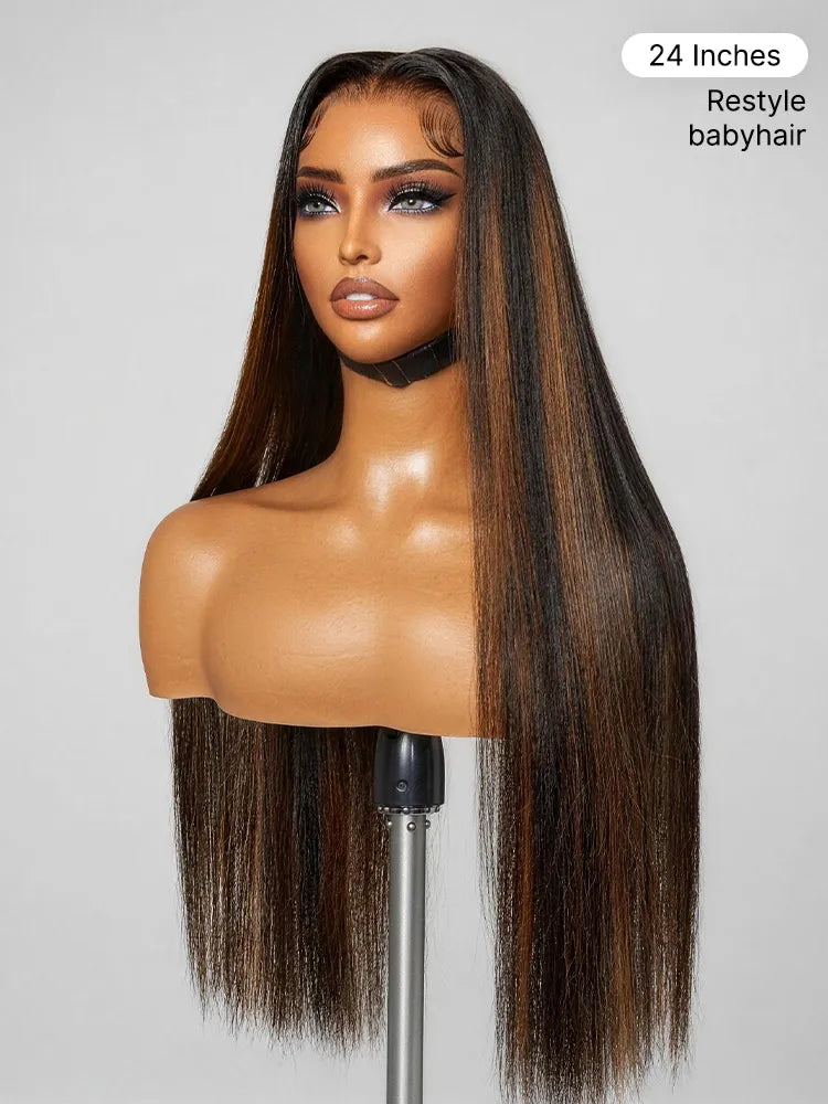 PreMax Wigs | Super Natural Hairline Silky Straight Glueless 13x4 Frontal Lace Wig Human Hair Pre-Cut Lace