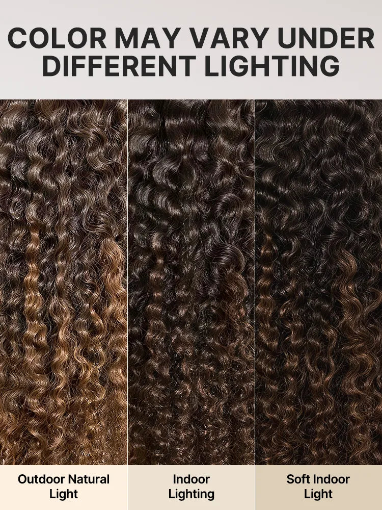 Luvme All-Day Comfort Wig 200% Density Brown Ombre Kinky Curly  PartingMax Glueless 7x6 Closure HD Lace Wig Pre-Cut Lace