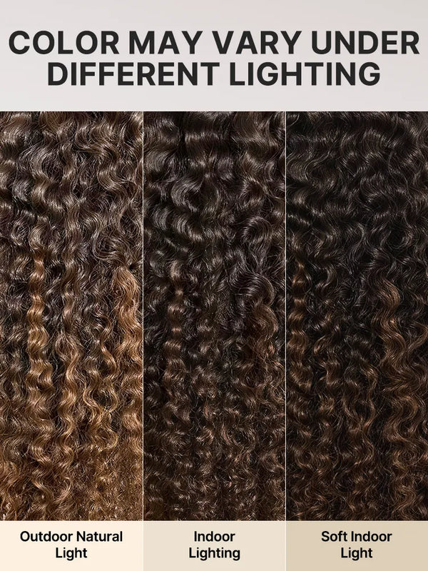 Luvme All-Day Comfort Wig 200% Density Brown Ombre Kinky Curly  PartingMax Glueless 7x6 Closure HD Lace Wig Pre-Cut Lace