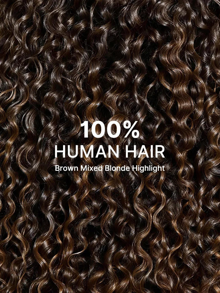 Luvme All-Day Comfort Wig 200% Density Brown Ombre Kinky Curly  PartingMax Glueless 7x6 Closure HD Lace Wig Pre-Cut Lace