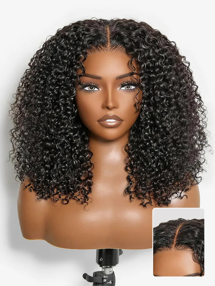 Beginner Friendly 200% Density Glueless 5x5 Closure Pre-Cut Lace Afro Curly Wig One Size Fits All Cap Main image