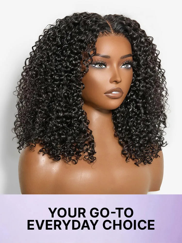 Beginner Friendly 200% Density Glueless 5x5 Closure Pre-Cut Lace Afro Curly Wig One Size Fits All Cap Secondary image