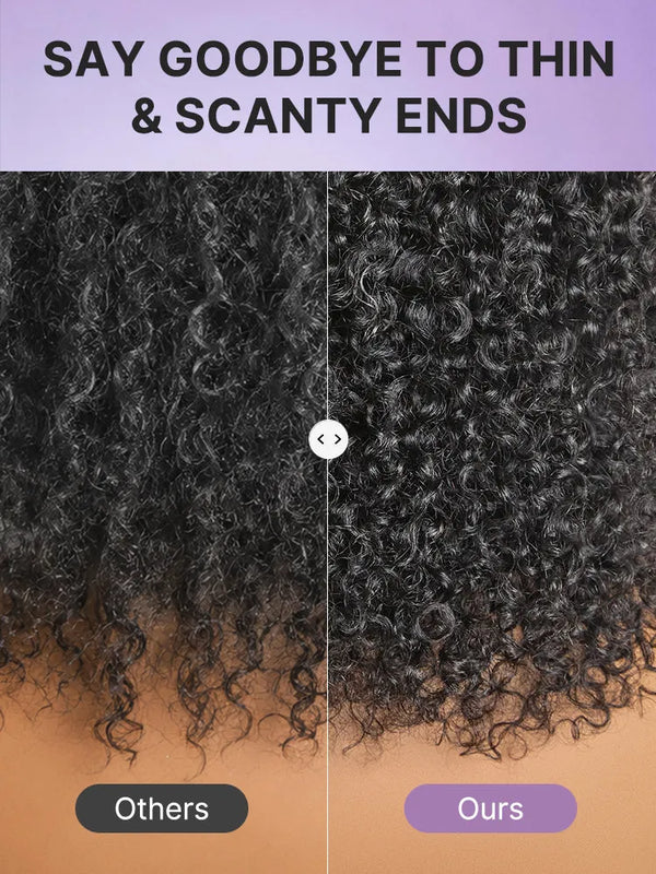 Beginner Friendly 200% Density Glueless 5x5 Closure Pre-Cut Lace Afro Curly Wig One Size Fits All Cap