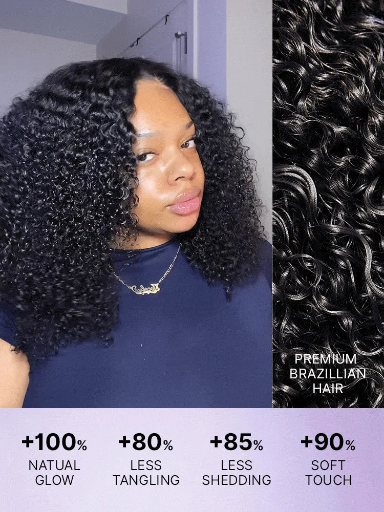 Beginner Friendly 200% Density Glueless 5x5 Closure Pre-Cut Lace Afro Curly Wig One Size Fits All Cap