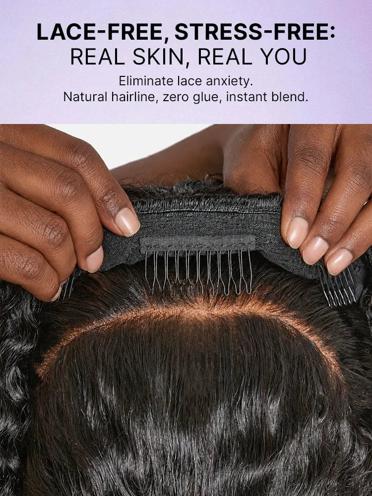 Fluffy & Full 250% Density Water Wave Glueless Half Wig Flexi-Fit Drawstring Secondary image