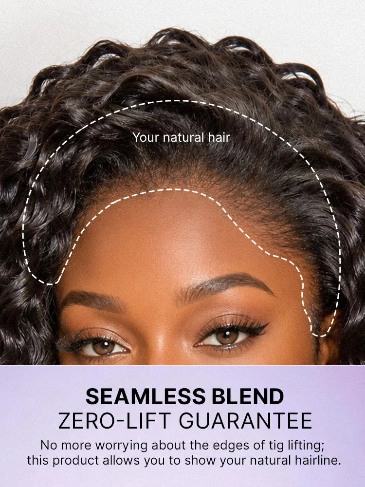 Fluffy & Full 250% Density Water Wave Glueless Half Wig Flexi-Fit Drawstring