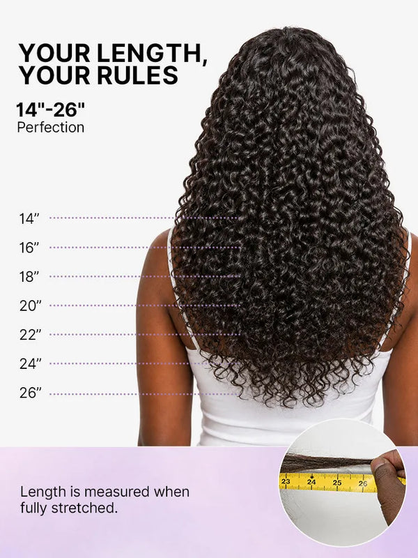 Fluffy & Full 250% Density Water Wave Glueless Half Wig Flexi-Fit Drawstring
