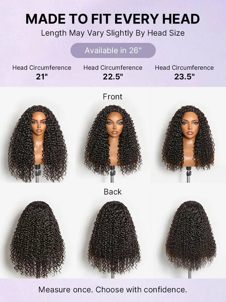 Fluffy & Full 250% Density Water Wave Glueless Half Wig Flexi-Fit Drawstring