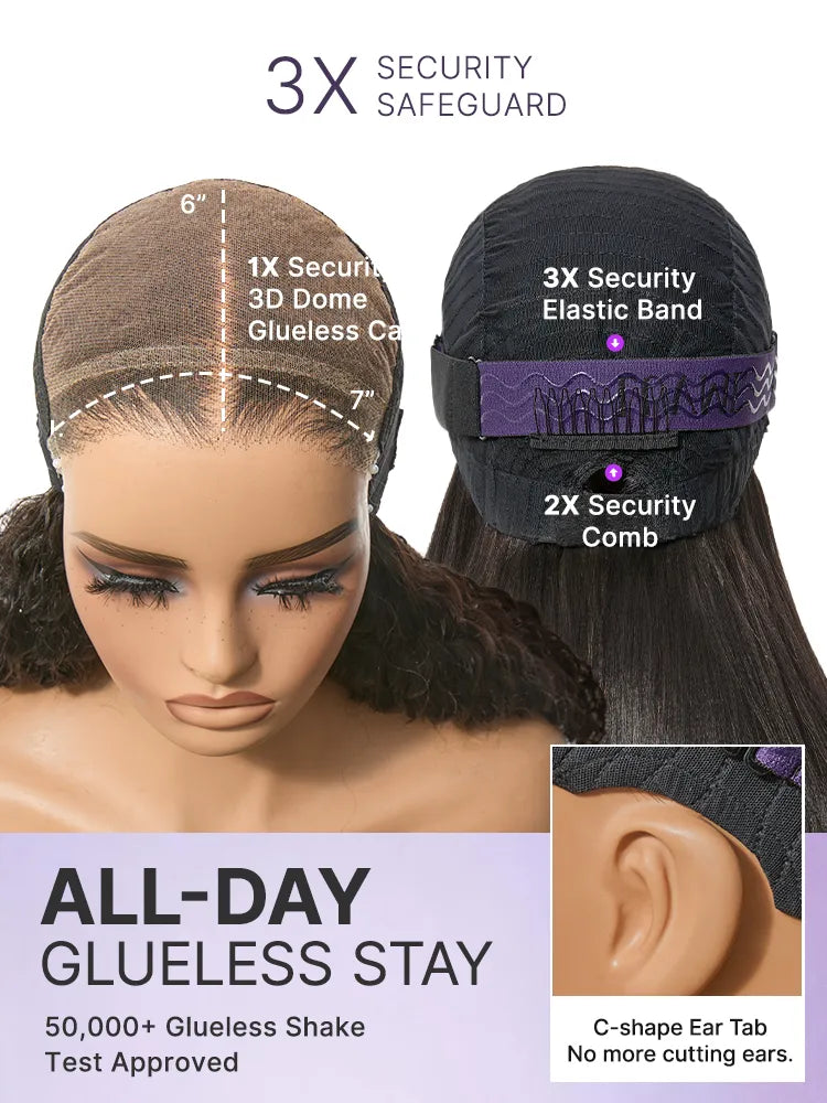 Luvme All-Day Comfort Wig 200% Density Deep Wave Glueless 7x6 Closure HD Lace Human Hair Wig Pre-Cut Lace