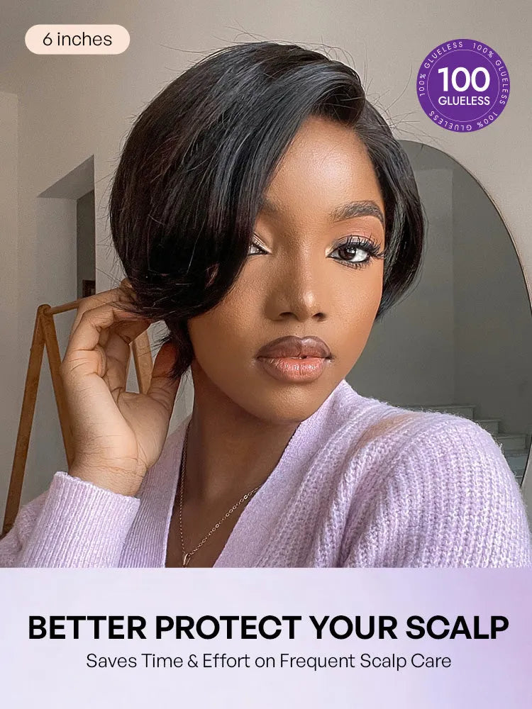 Affordable Pixie Cut Minimalist HD Lace Glueless Wig Pre-Cut Lace