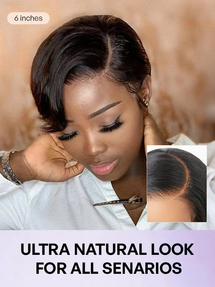 Affordable Pixie Cut Minimalist HD Lace Glueless Wig Pre-Cut Lace Secondary image
