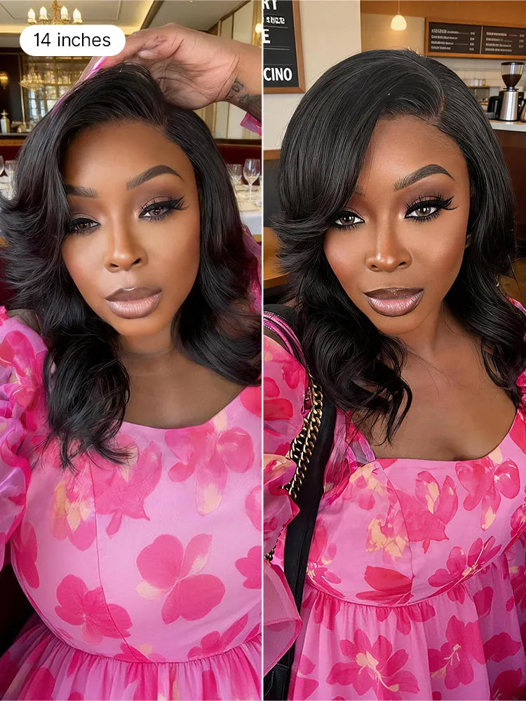 Effortlessly Chic Butterfly Cut Layered Wavy Glueless HD Minimalist Lace Short Wig