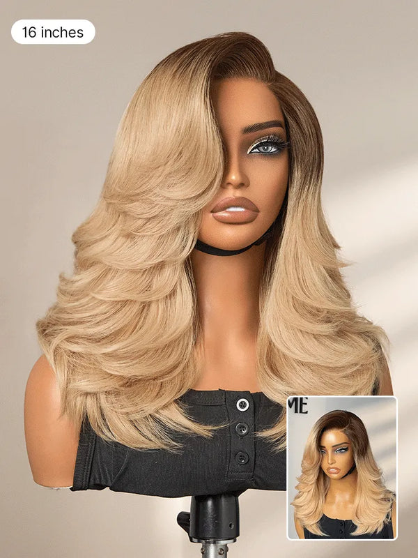 Effortlessly Chic Butterfly Cut Layered Wavy Glueless HD Minimalist Lace Short Wig