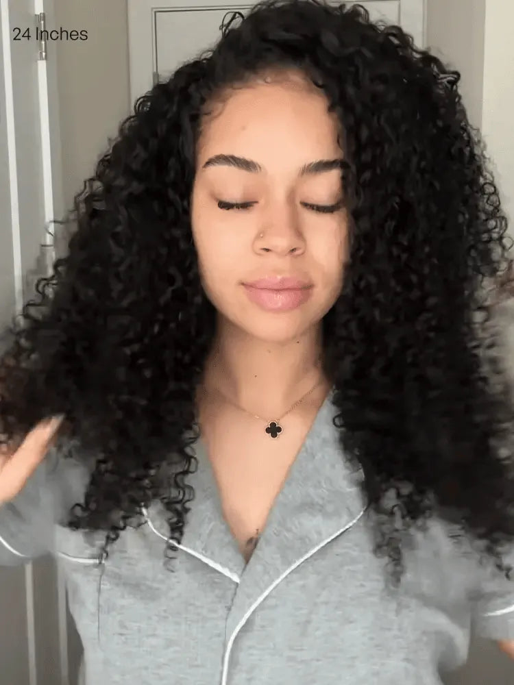 Luvme Too Easy Texture™ 3-In-1 Half Wig 180% Density Kinky Curly Glueless Flexi-Fit Drawstring Wig