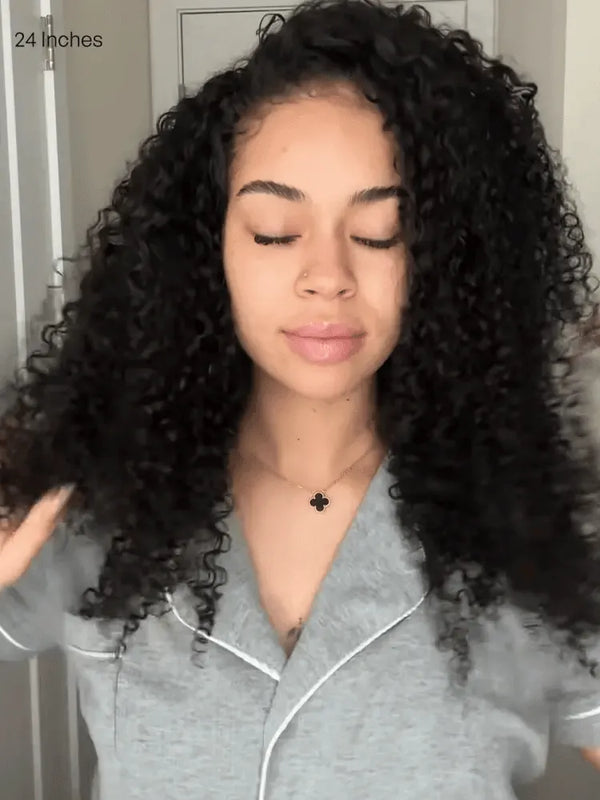 Luvme Too Easy Texture™ 3-In-1 Half Wig 180% Density Kinky Curly Glueless Flexi-Fit Drawstring Wig
