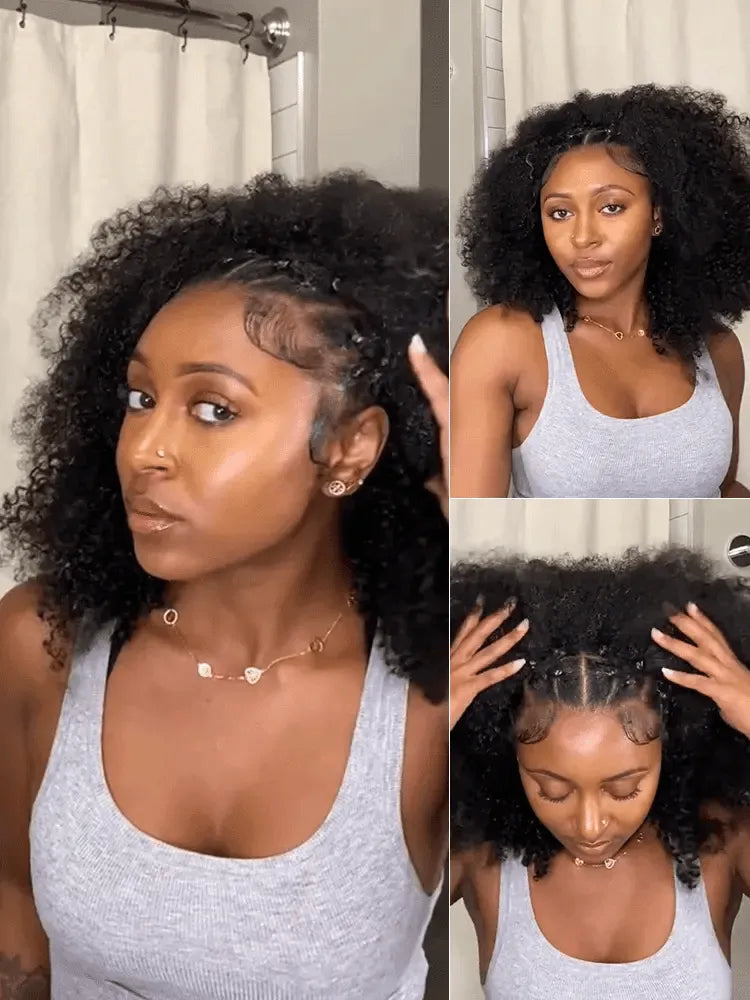 Luvme Too Easy Texture™ 3-In-1 Half Wig 180% Density Kinky Curly Glueless Flexi-Fit Drawstring Wig Secondary image