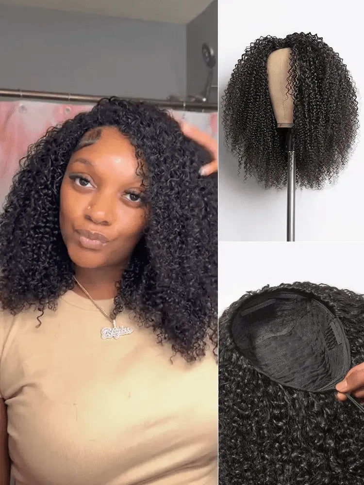 Luvme Too Easy Texture™ 3-In-1 Half Wig 180% Density Kinky Curly Glueless Flexi-Fit Drawstring Wig Main image