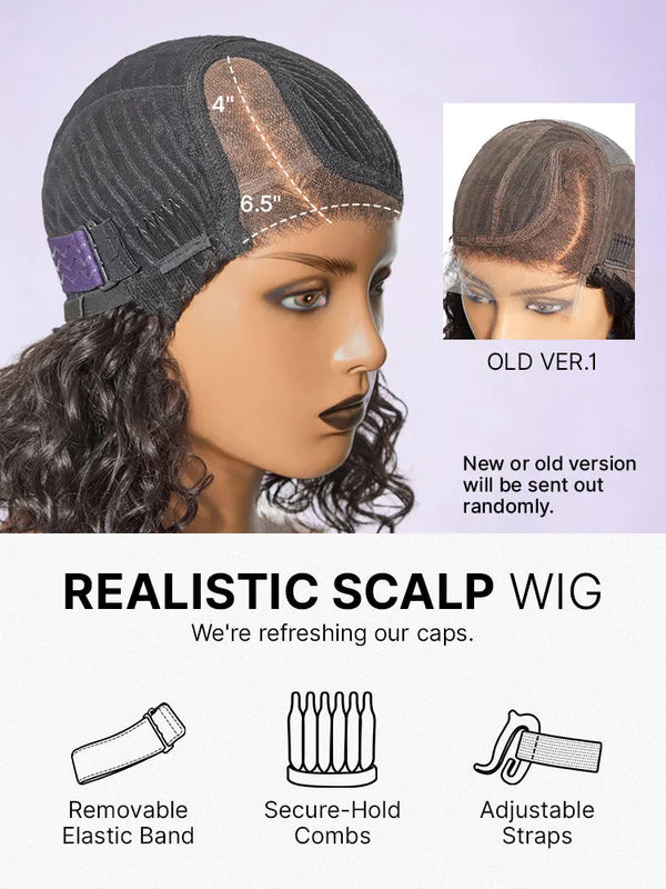 Trendy Short Cut Curly Minimalist HD Lace Glueless Side Part Wig 100% Human Hair Pre-Cut Lace