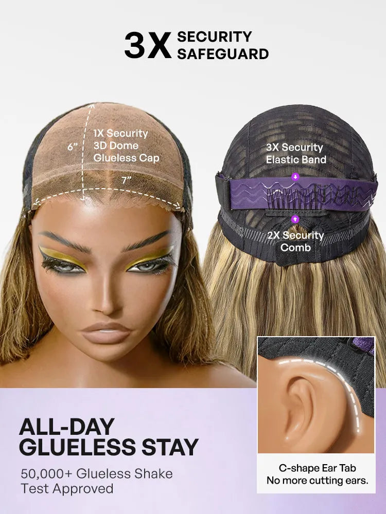 Luvme All-Day Comfort Wig 180% Density Loose Wave Sun-Kissed Blonde Highlight Glueless 7x6 Closure HD Lace Wig Pre-Cut Lace