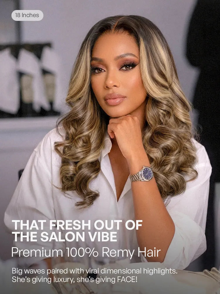 Luvme All-Day Comfort Wig 180% Density Loose Wave Sun-Kissed Blonde Highlight Glueless 7x6 Closure HD Lace Wig Pre-Cut Lace Secondary image