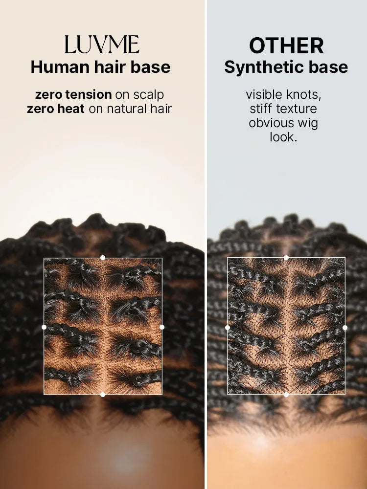 OwnScalp™ Lightweight Salon-Like Braids with a Real Scalp Look Full HD Lace Knotless Box Braided Wig - US Only