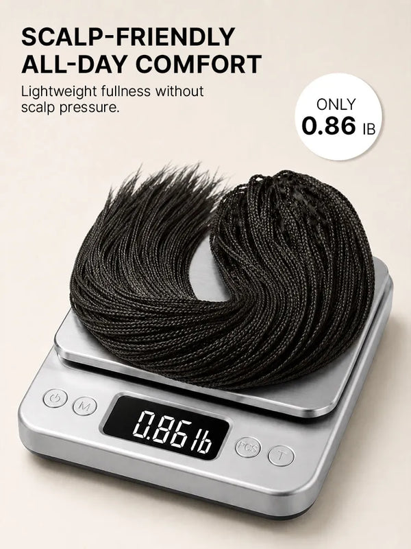 OwnScalp™ Lightweight Salon-Like Braids with a Real Scalp Look Full HD Lace Knotless Box Braided Wig - US Only