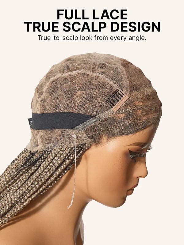 OwnScalp™ Lightweight Salon-Like Braids with a Real Scalp Look Full HD Lace Knotless Box Braided Wig - US Only