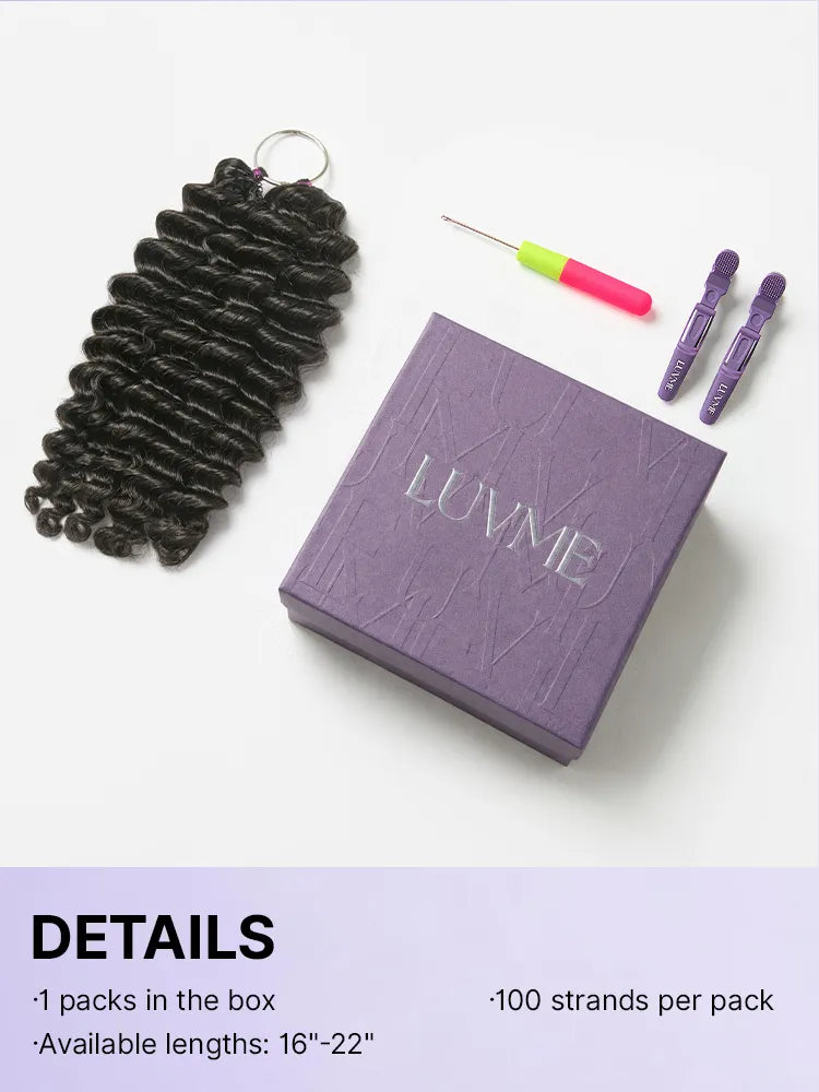 Readitress™ Pre-Separated Feather Crochet Human Hair for Miracle Knots Boho Braids | Deep Wave, Burmese Curly Protective Style (Free Gifts Included)  - US Only