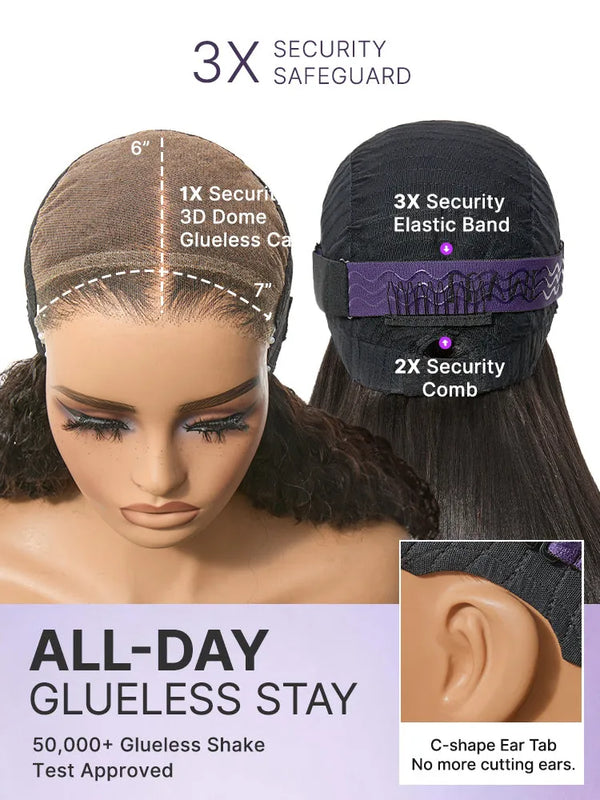 Luvme All-Day Comfort 250% Density Glueless 7x6 Closure HD Lace Loose Body Wave Short Wig Pre-Cut Lace