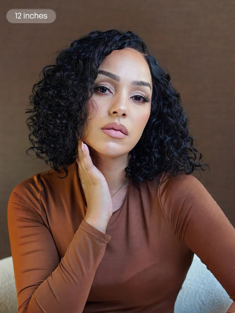 Ready to Go Water Wave Short Curly Bob Wig Glueless Minimalist HD Lace Wig Pre-Cut Lace Secondary image