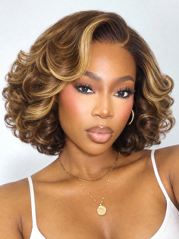 Classic Old Money Honey Blonde Highlight Wavy Glueless Minimalist HD Lace Wig Pre-cut Lace Main image