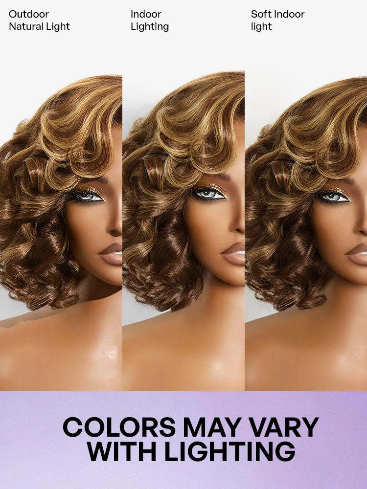 Classic Old Money Honey Blonde Highlight Wavy Glueless Minimalist HD Lace Wig Pre-cut Lace