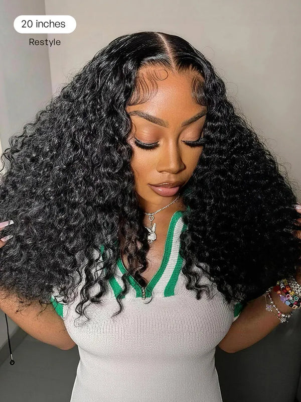 Wet and Wavy 5x5 Closure Pre-Cut Lace Water Wave Wig Glueless Side Part Human Hair Wig
