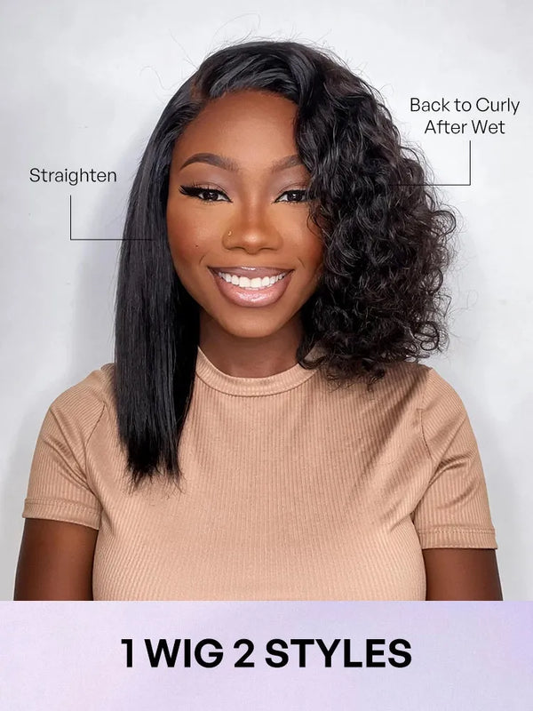 Wet and Wavy 5x5 Closure Pre-Cut Lace Water Wave Wig Glueless Side Part Human Hair Wig