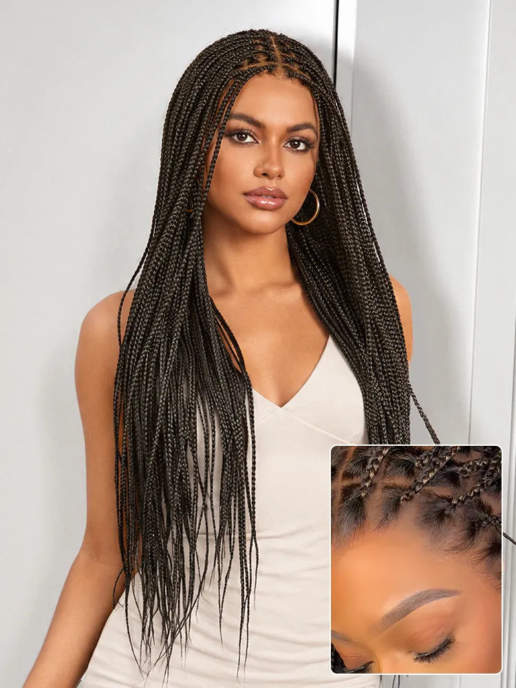 OwnScalp™ Lightweight Salon-Like Braids with a Real Scalp Look Full HD Lace Knotless Box Braided Wig - US Only Main image
