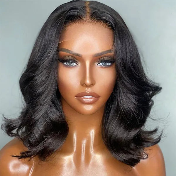 1 SEC INSTALL WIG | Gorgeous Natural Black Loose Wave 5x5 Closure Lace Glueless Short Wig 100% Human Hair | Large & Small Cap Size Main image