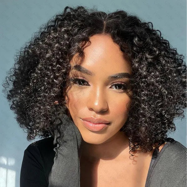 Kinky Curly Minimalist HD Lace Glueless Mid Part Short Wig 100% Human Hair- US Only Main image