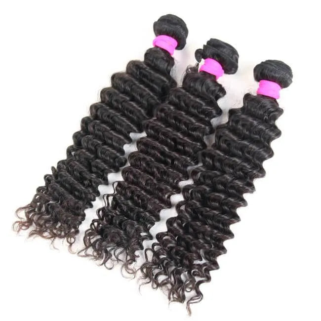 3pcs Deep Wave 100% Virgin Human Hair Curly Bundles Secondary image